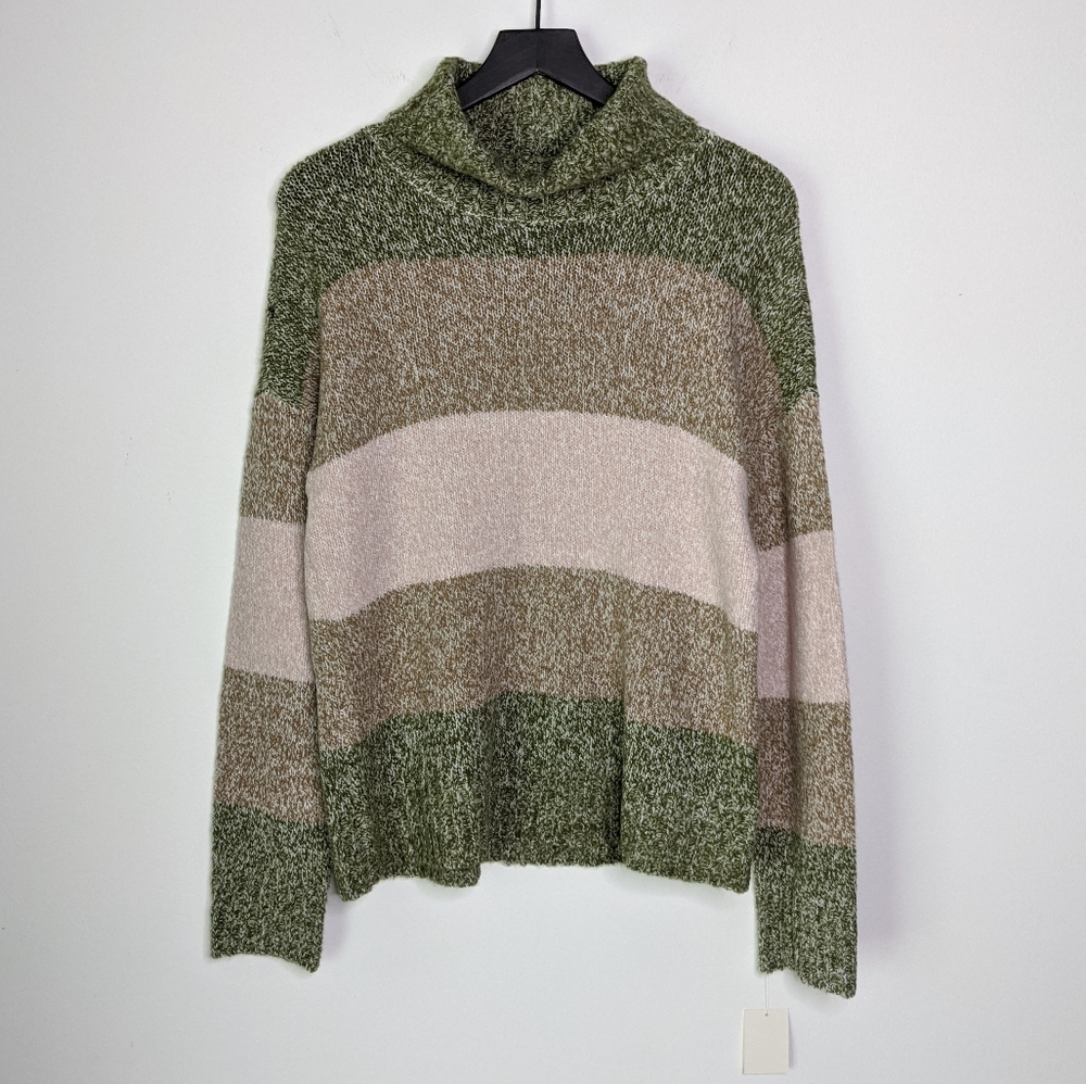 Olivia Skye Long Sleeve Turtleneck Stripe Sweater